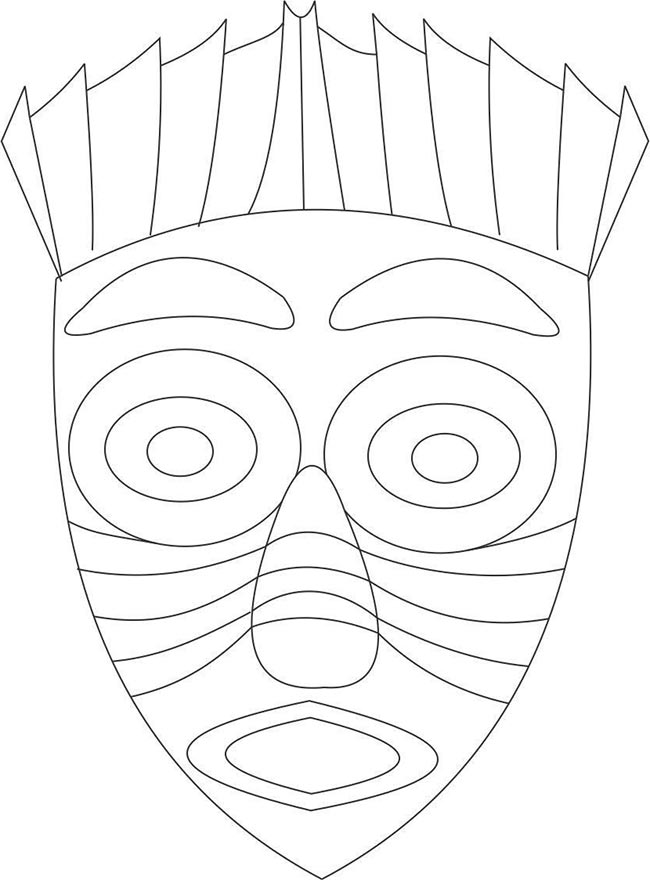 máscaras africanas para colorir vs. máscaras 3D