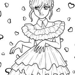 wandinha e enid desenho para imprimir