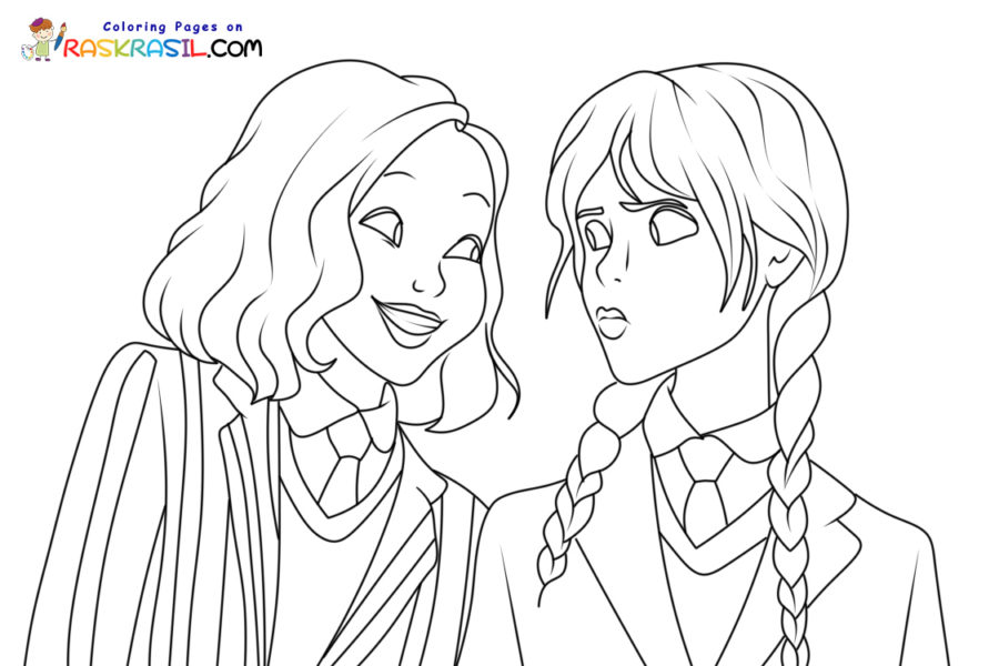 desenhos da série wandinha para colorir