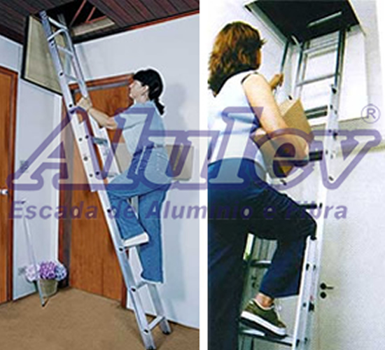 Escada retrátil para teto