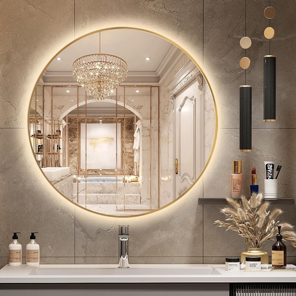 espelho decorativo dourado