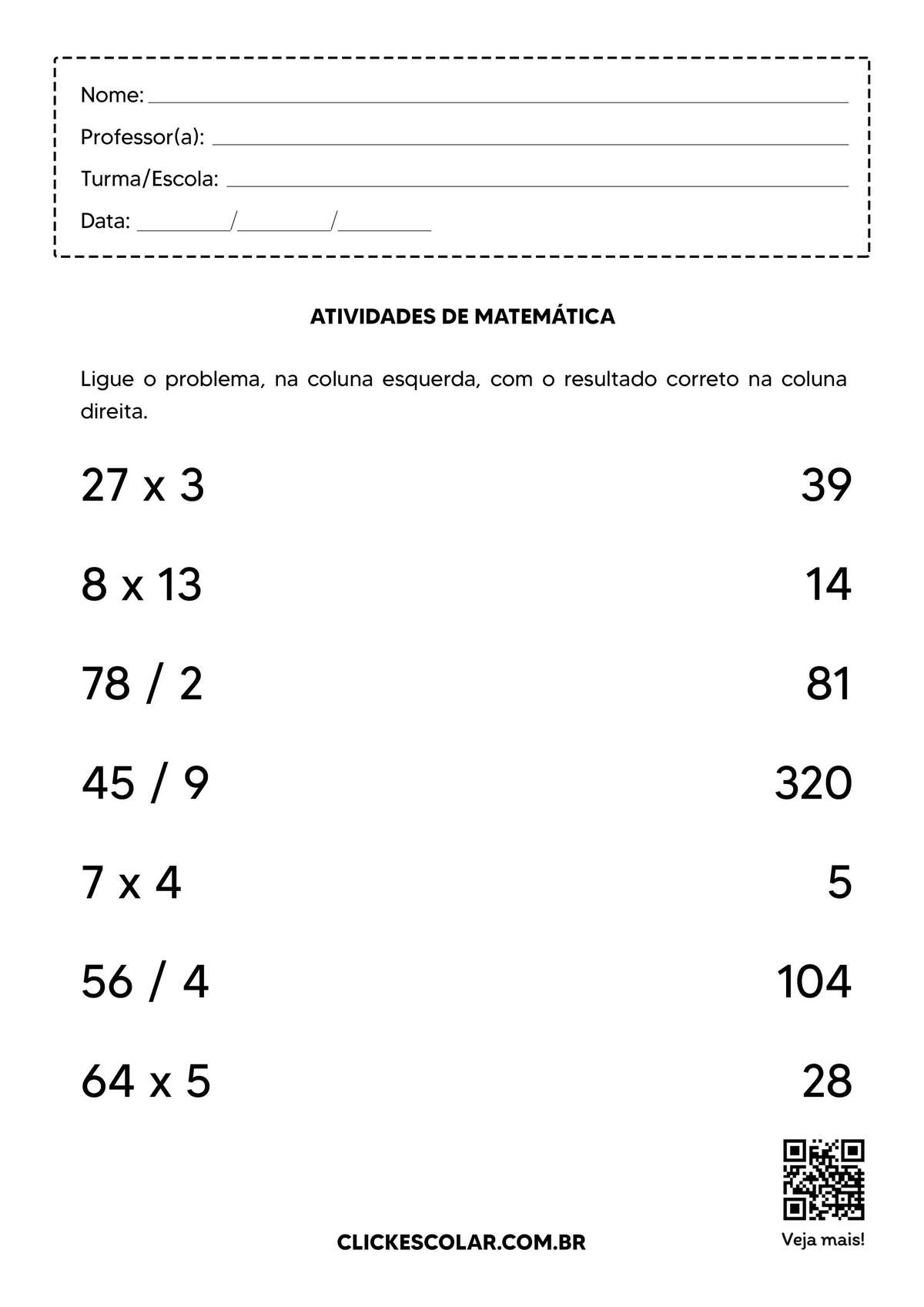 atividades de matematica 5 ano para imprimir
