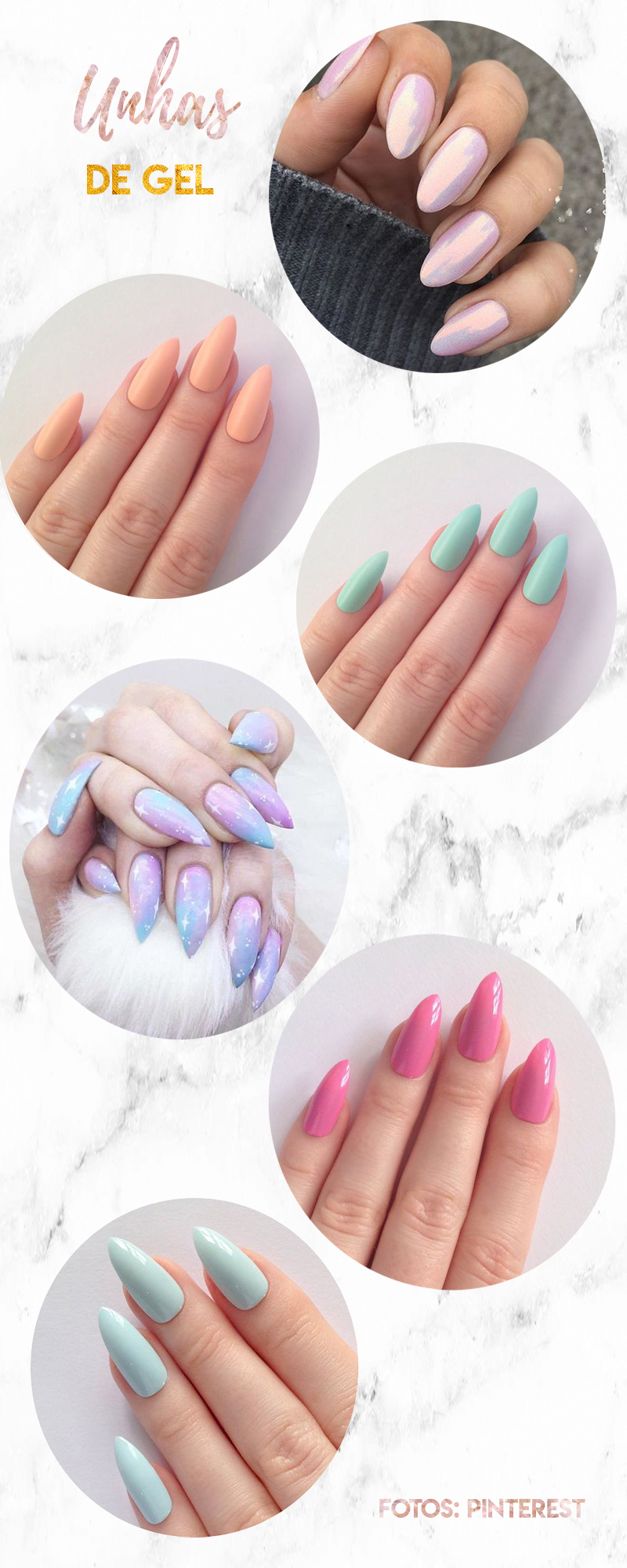 unhas em gel bailarina