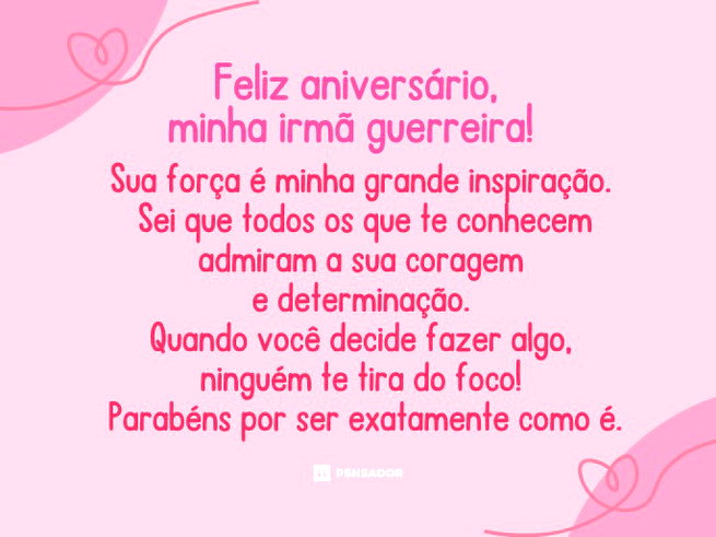 frases parabéns irmã mais velha