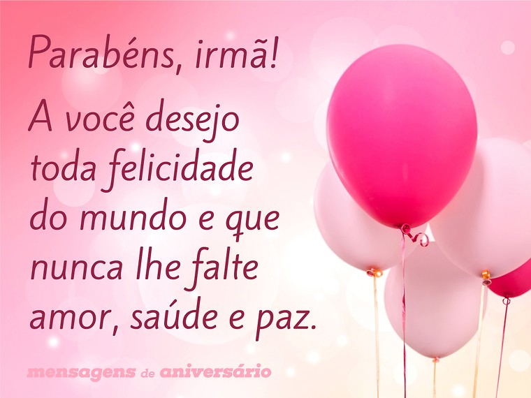 frases parabéns irmã mais nova