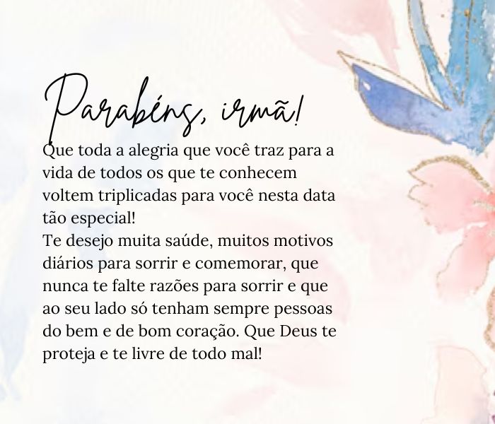 textos de aniversário para irmã