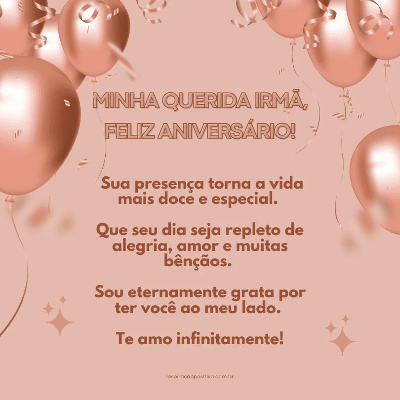 frases parabéns irmã mais nova