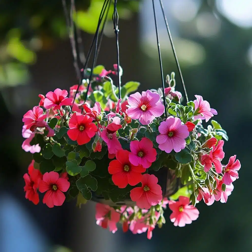 gerânio pendente rosa