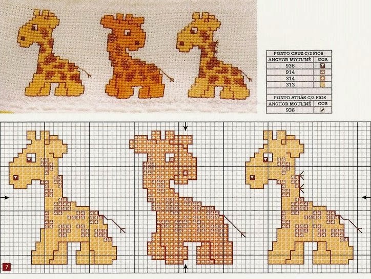 girafa em ponto cruz fácil