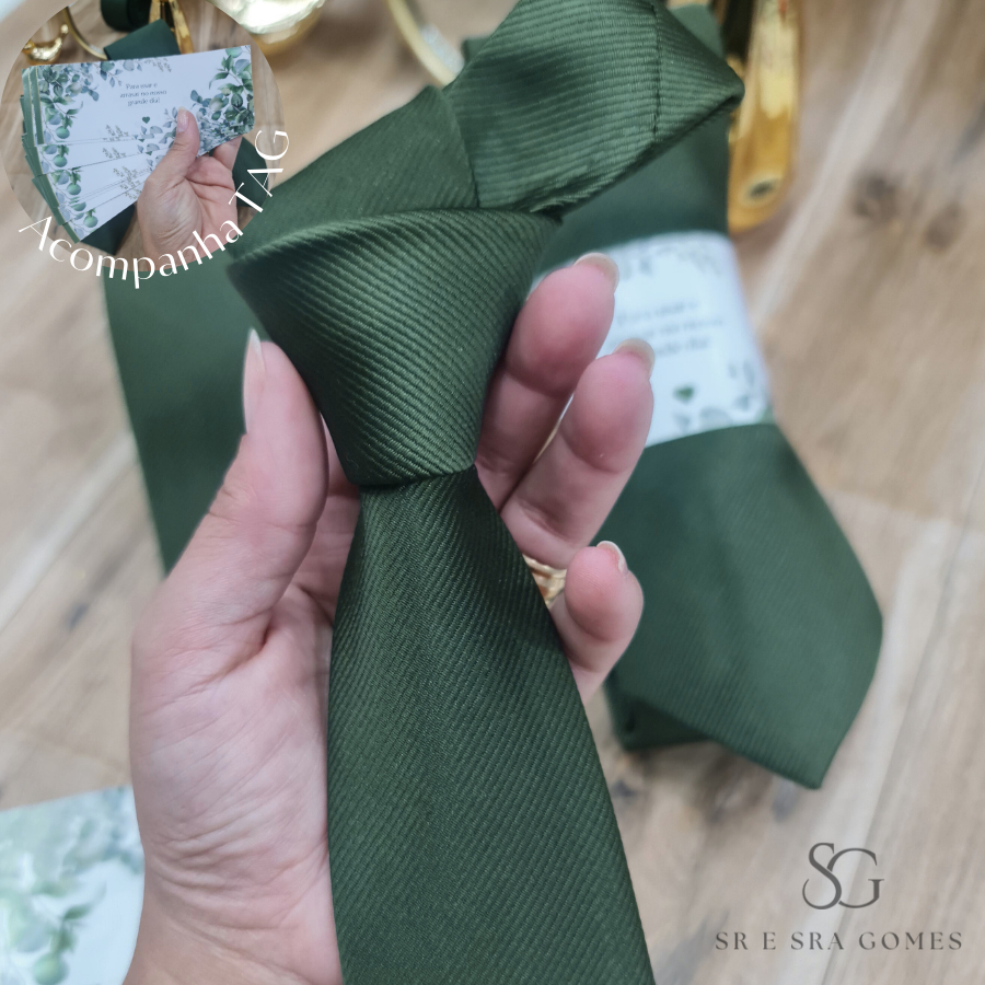 Gravata verde cetim