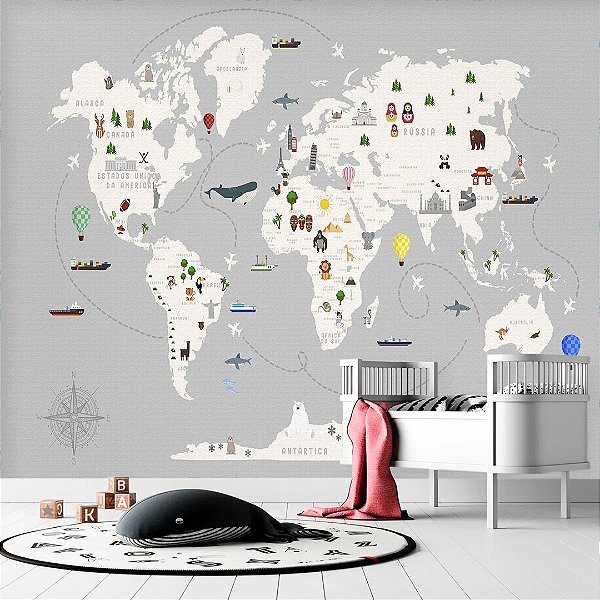 mapa mundi para colorir com nomes