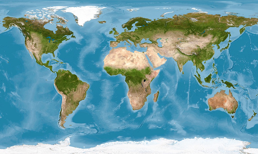mapa mundi com divisao de continentes