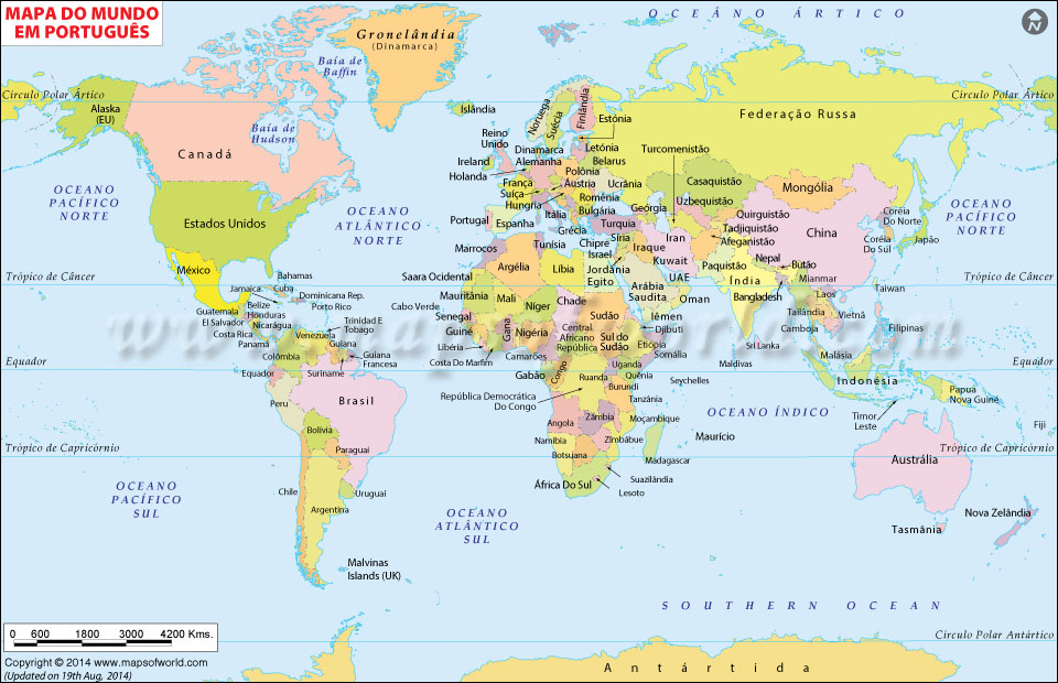 mapa mundi com capitais dos paises
