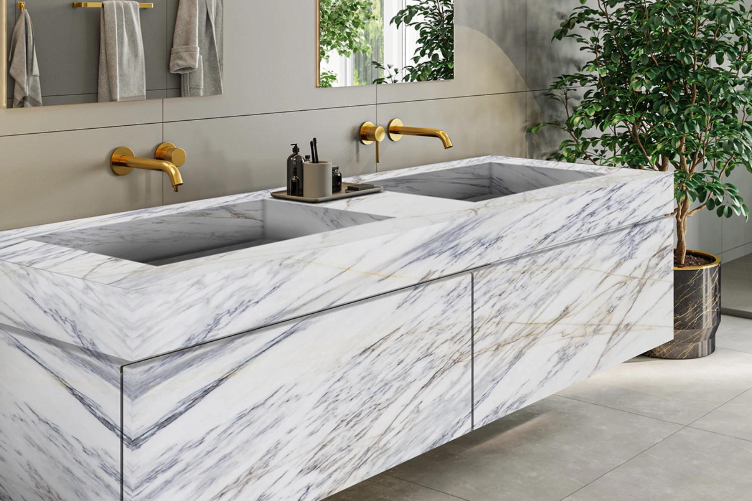 mármore carrara vs porcelanato para banheiro