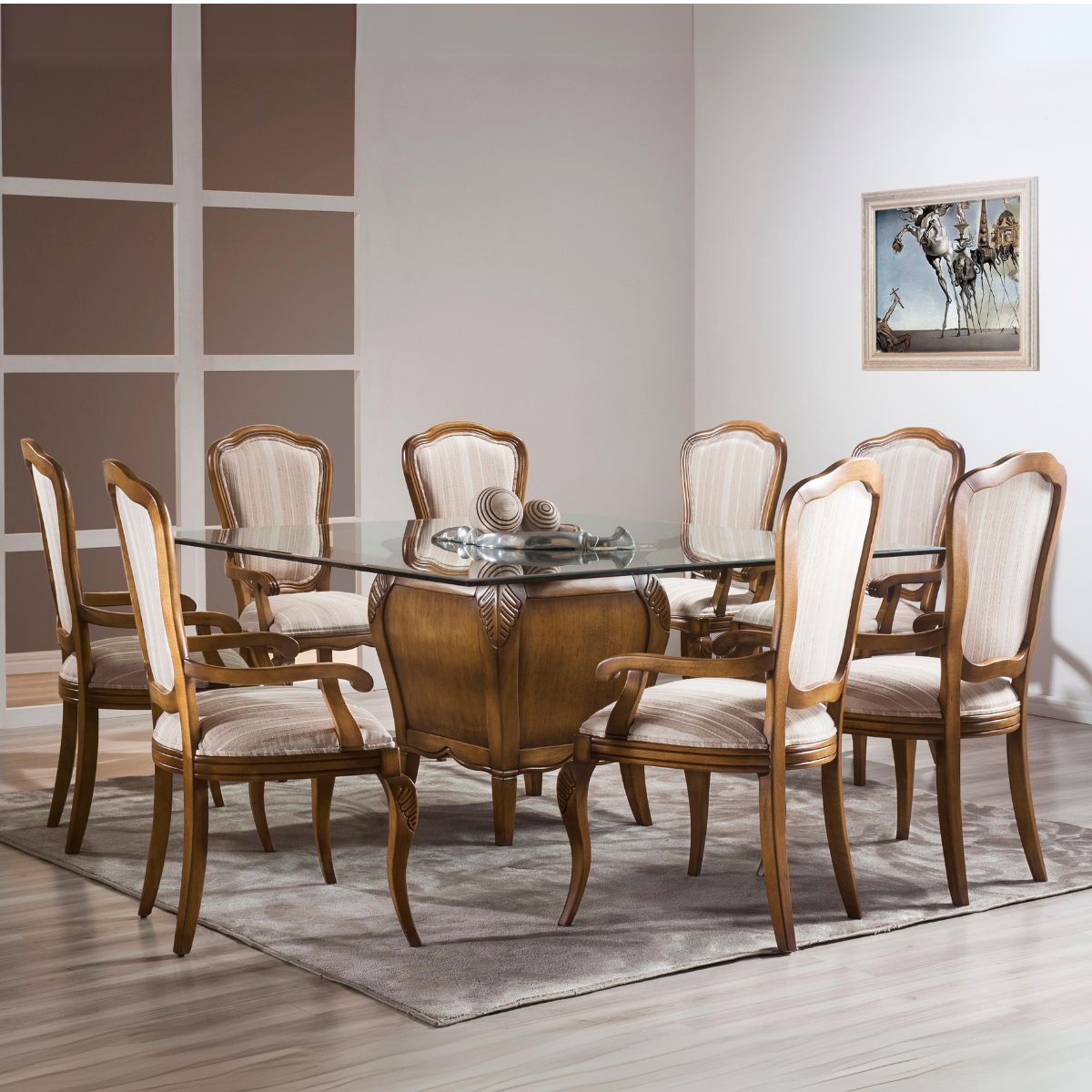 mesa de jantar quadrada 8 lugares moderna luxo