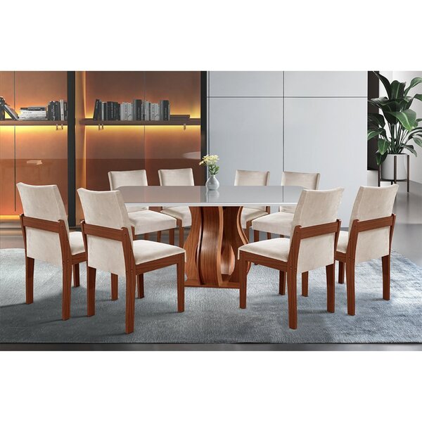 mesa de jantar quadrada 8 lugares clássica luxo