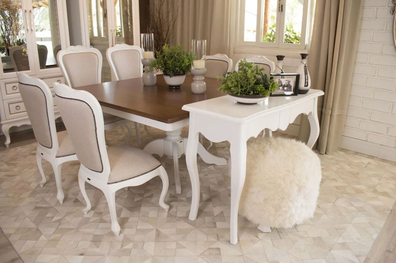 mesa de jantar quadrada 8 lugares com base metálica