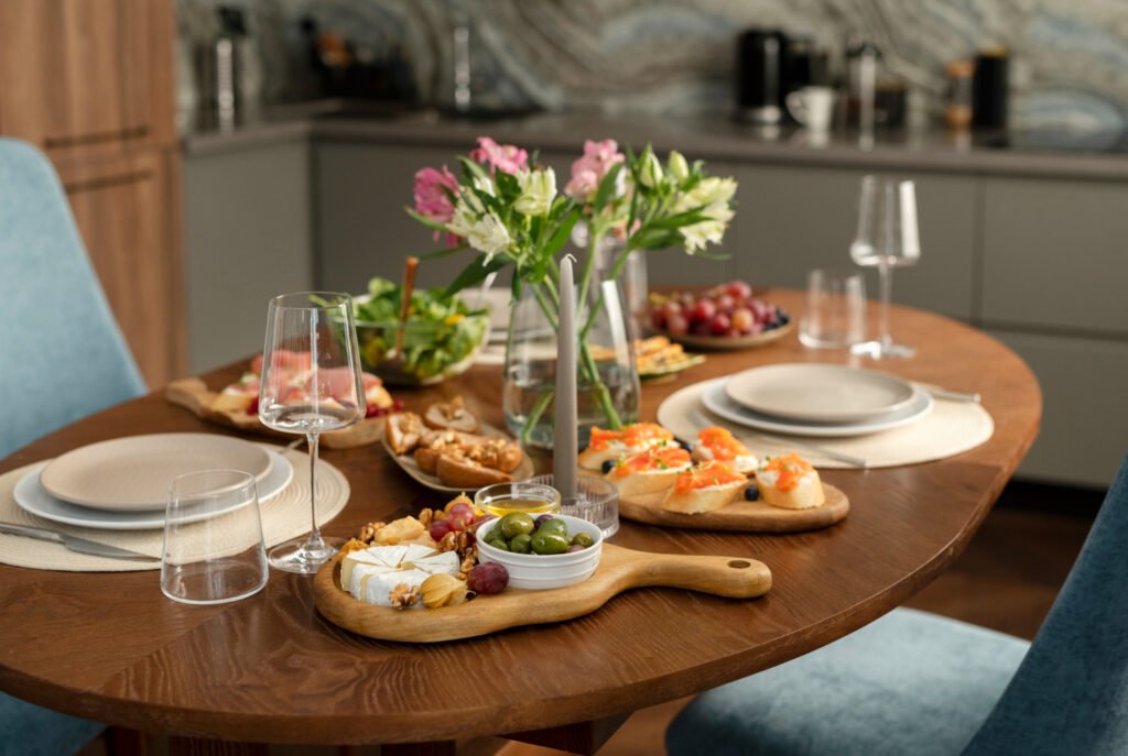 mesa posta para almoço especial em família