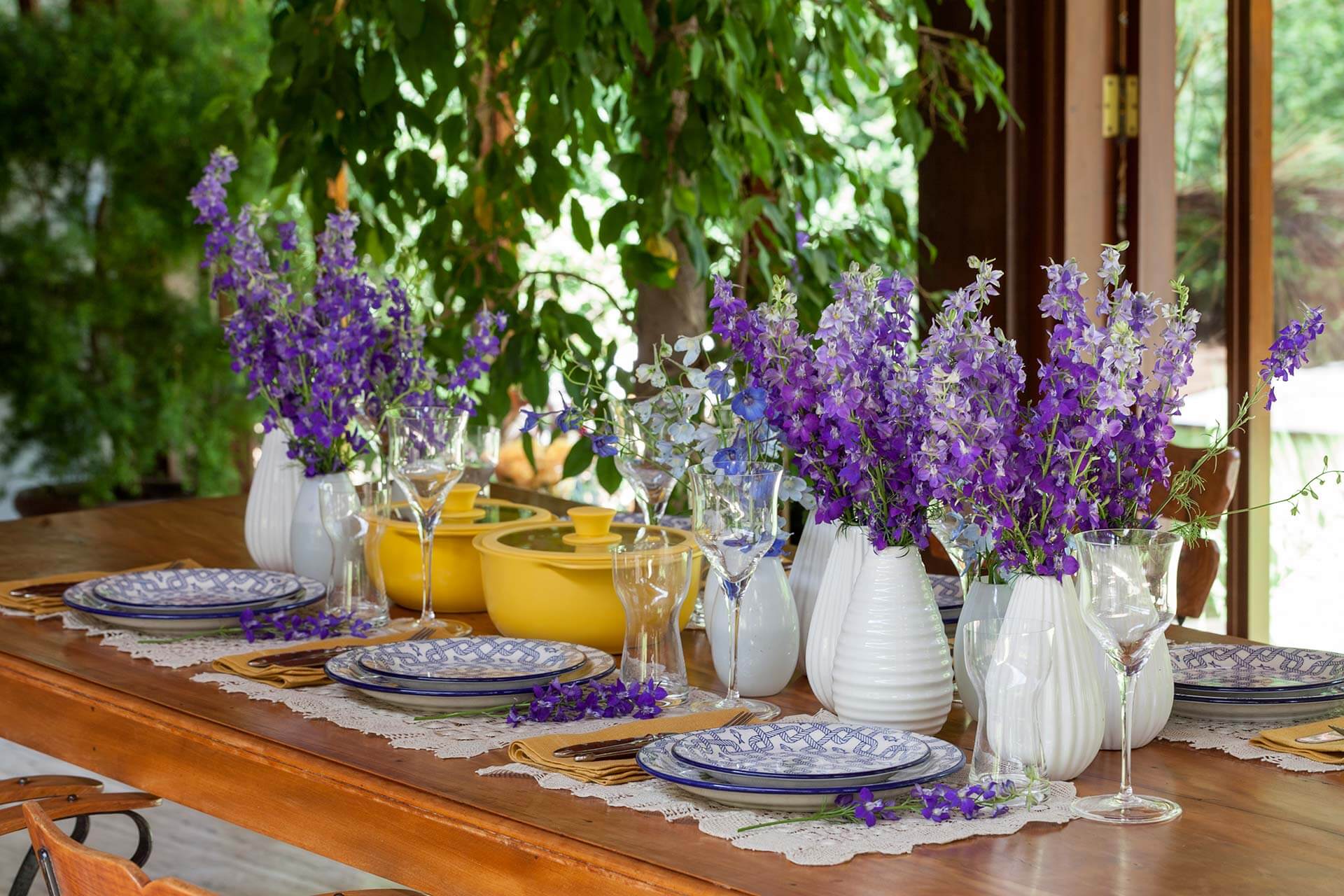 mesa posta rústica almoço família