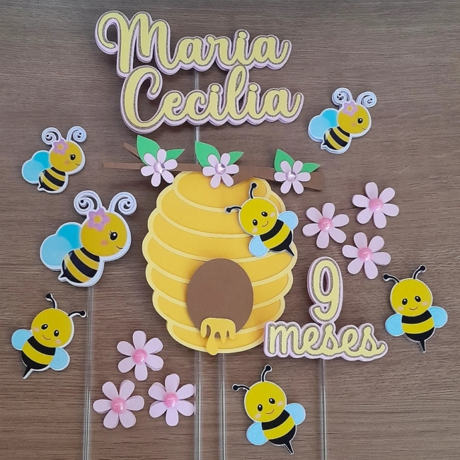 painel decorativo abelhinha para festa infantil