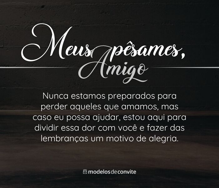 lamento sua perda amiga