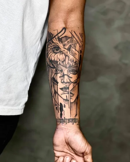 tatuagem masculina geométrica