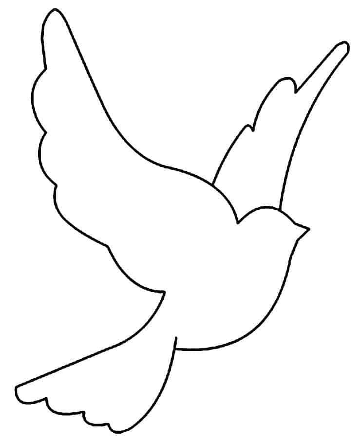 molde de pássaro silhueta simples para recortar