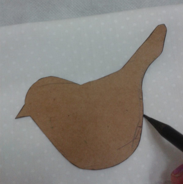 molde de pássaro em 3D para costura