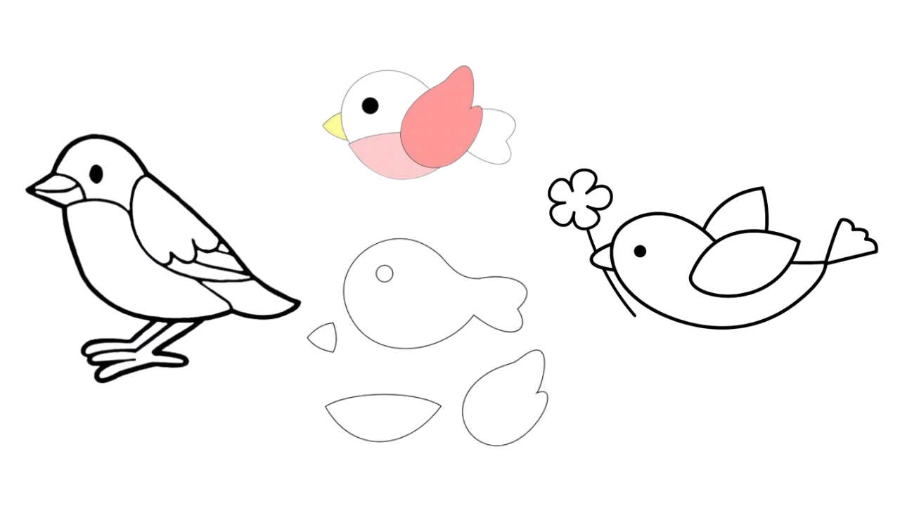 molde de pássaro em aquarela