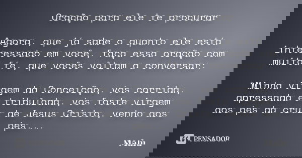 erros ao fazer oração para ele mandar msg