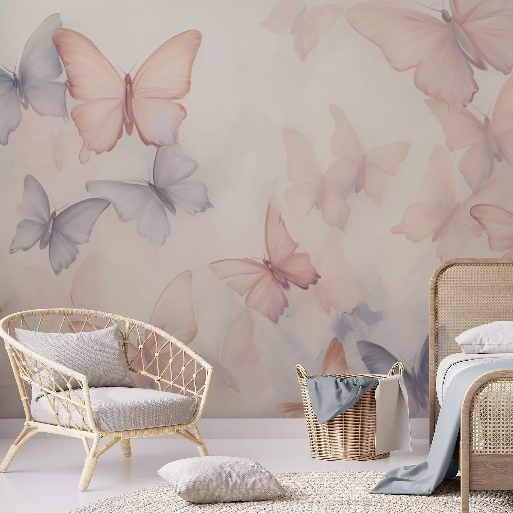 papel de parede borboleta infantil