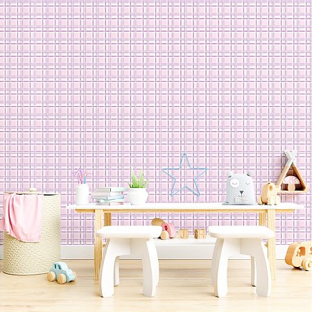 papel de parede quadriculado rosa para móveis