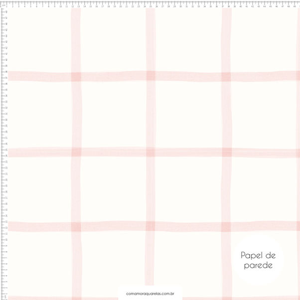papel de parede adesivo quadriculado rosa