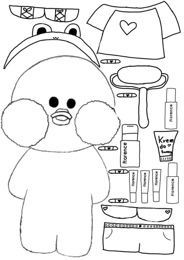 paper duck baby para imprimir e colorir