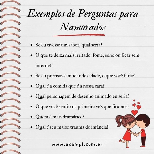 perguntas íntimas para namorada