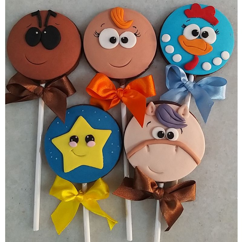 Pirulito de chocolate personalizado com nome e idade