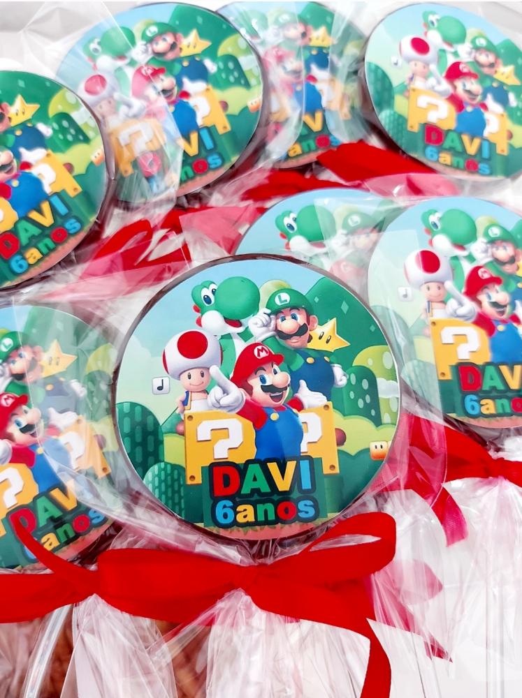 Pirulito de chocolate personalizado com foto