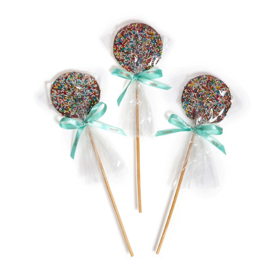 Pirulito de chocolate personalizado para batizado