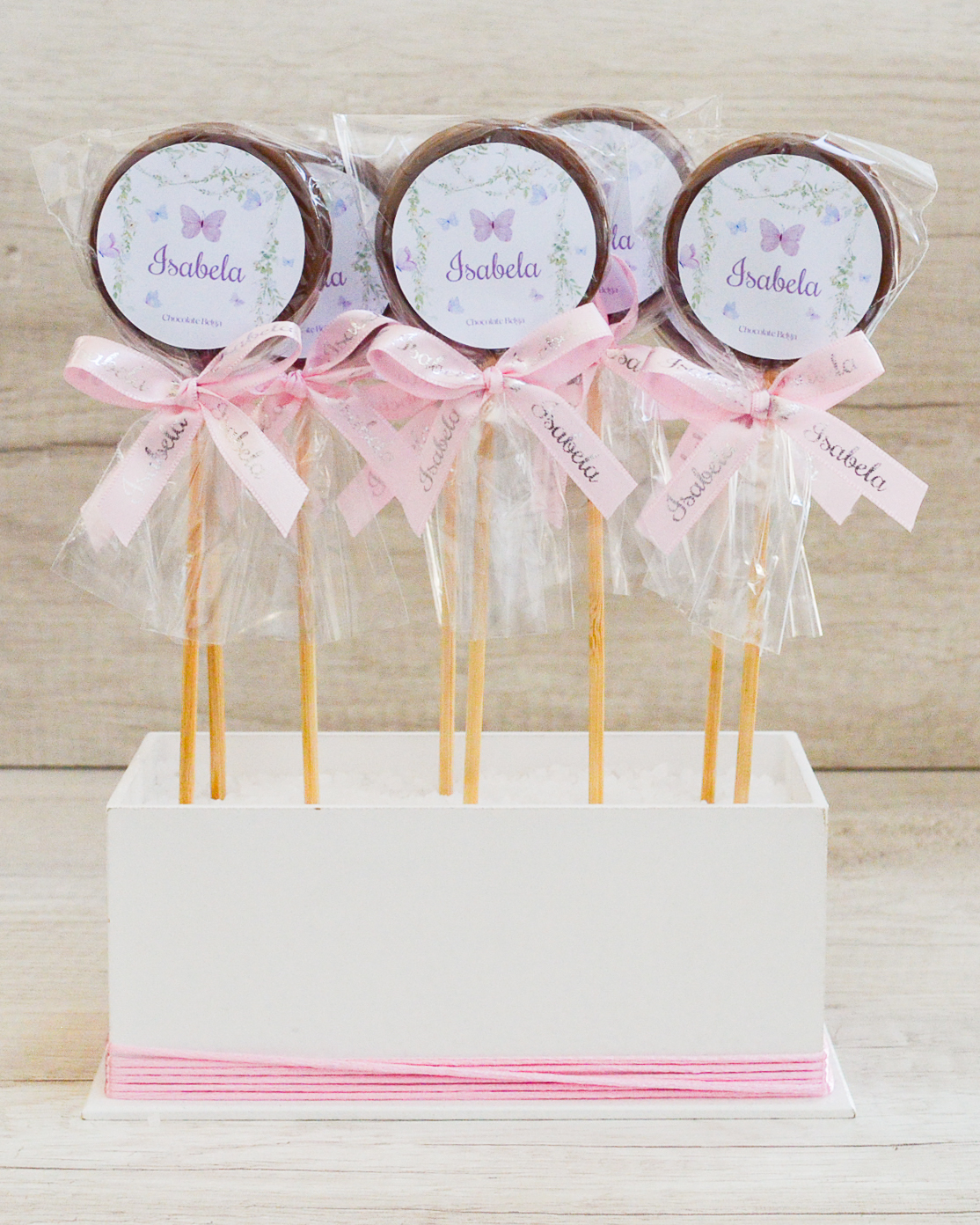 Pirulito de chocolate personalizado com tema circo