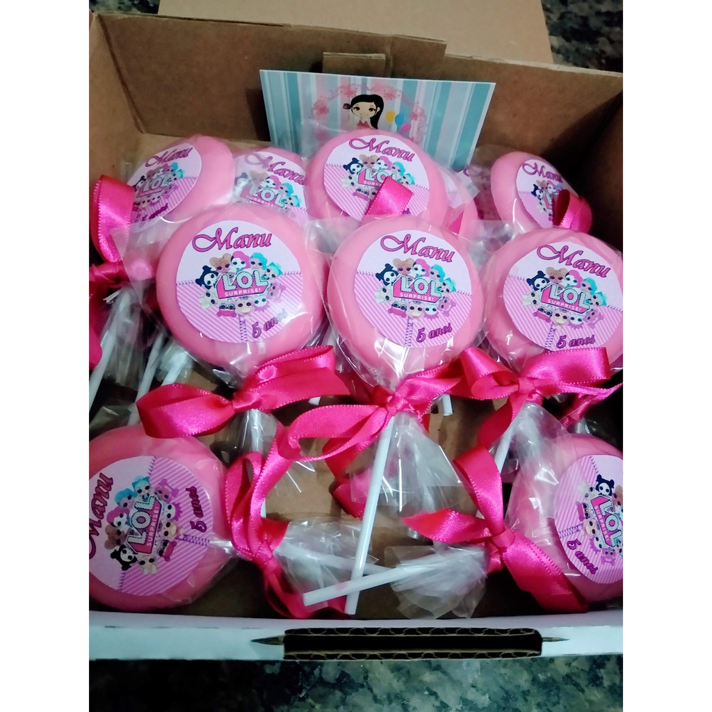 Pirulito de chocolate personalizado com embalagem especial