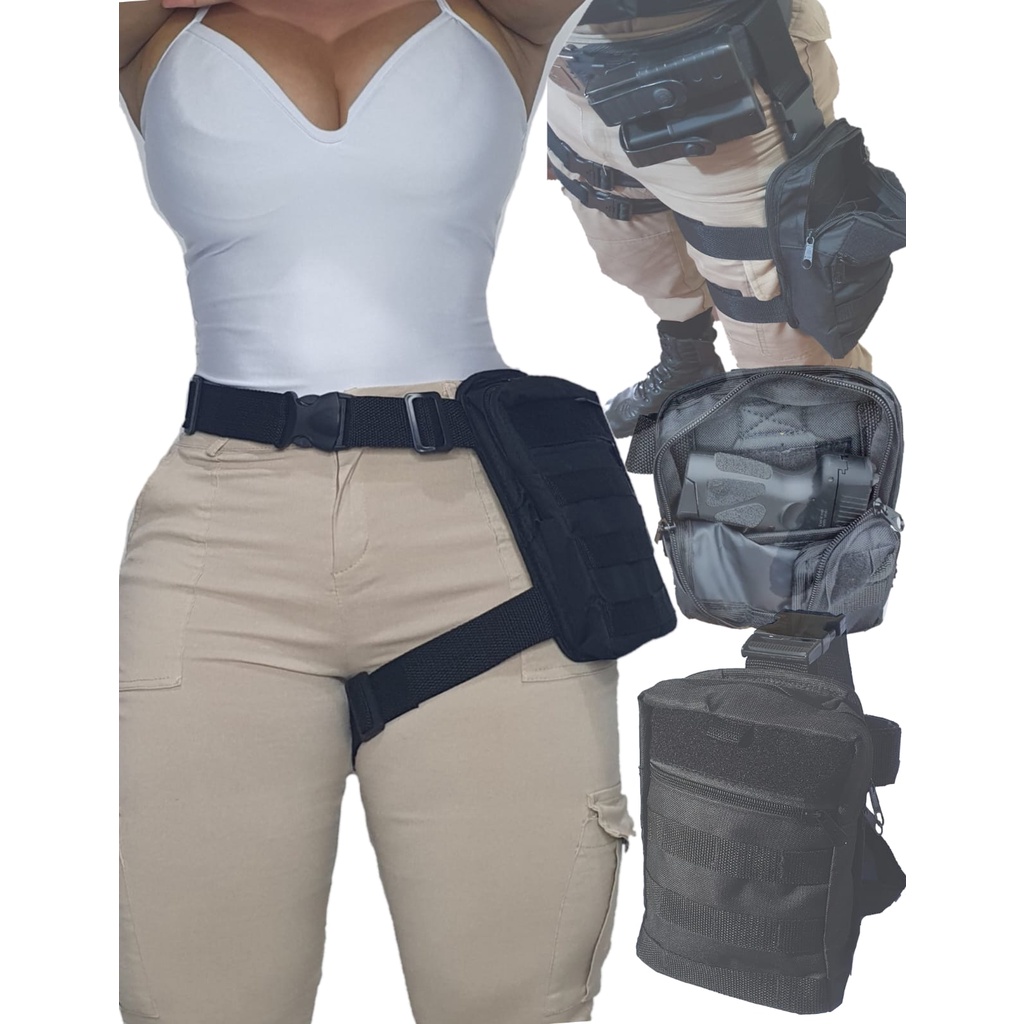 Pochete de perna feminina casual