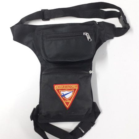 Pochete de perna feminina com múltiplos compartimentos