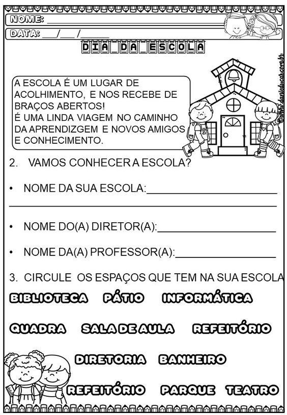 quem trabalha na escola atividades