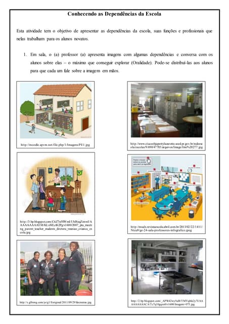 quem trabalha na escola atividades
