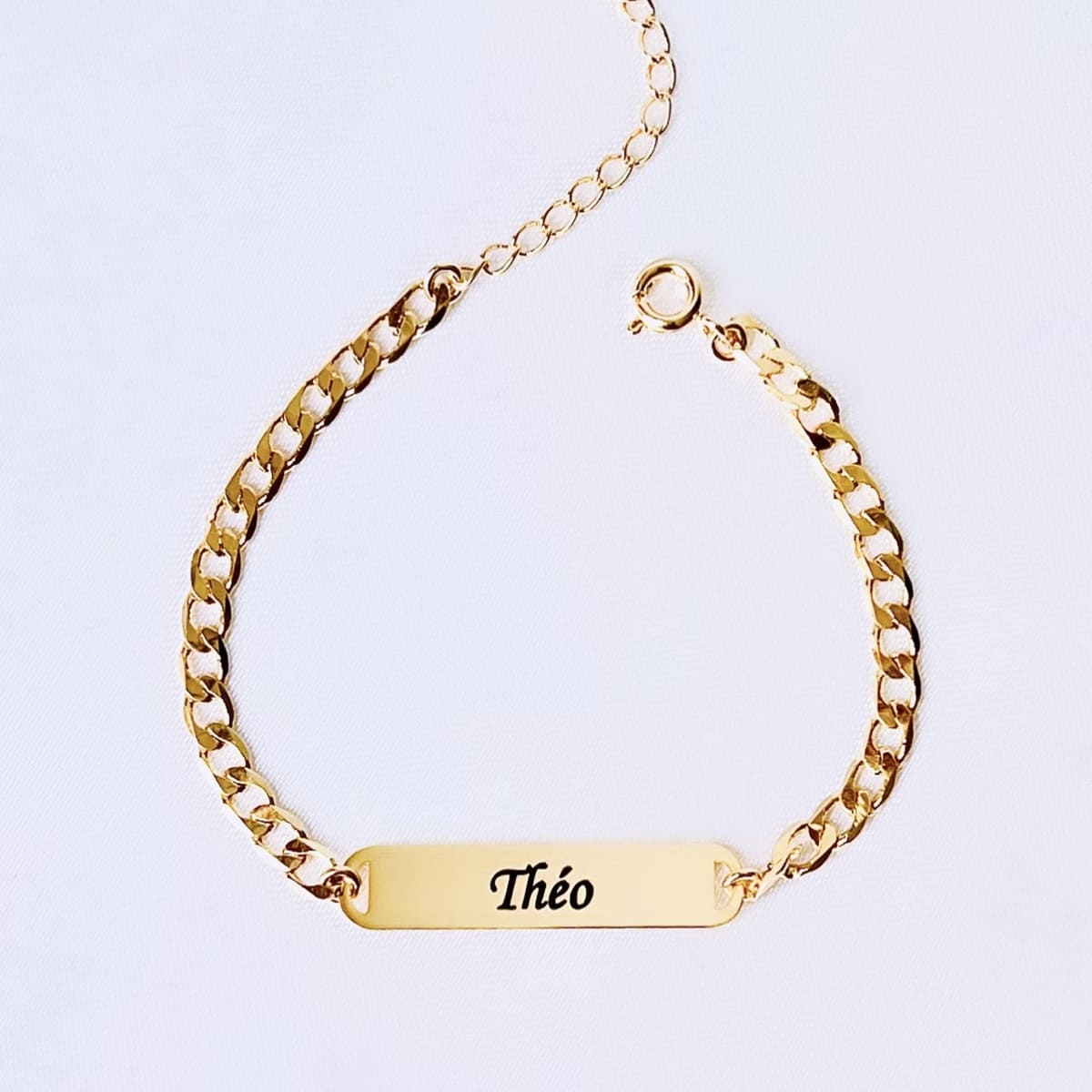 Pulseira infantil com nome em prata