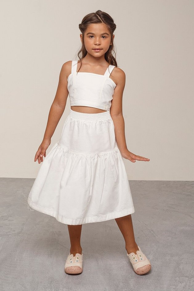 saia branca rodada infantil