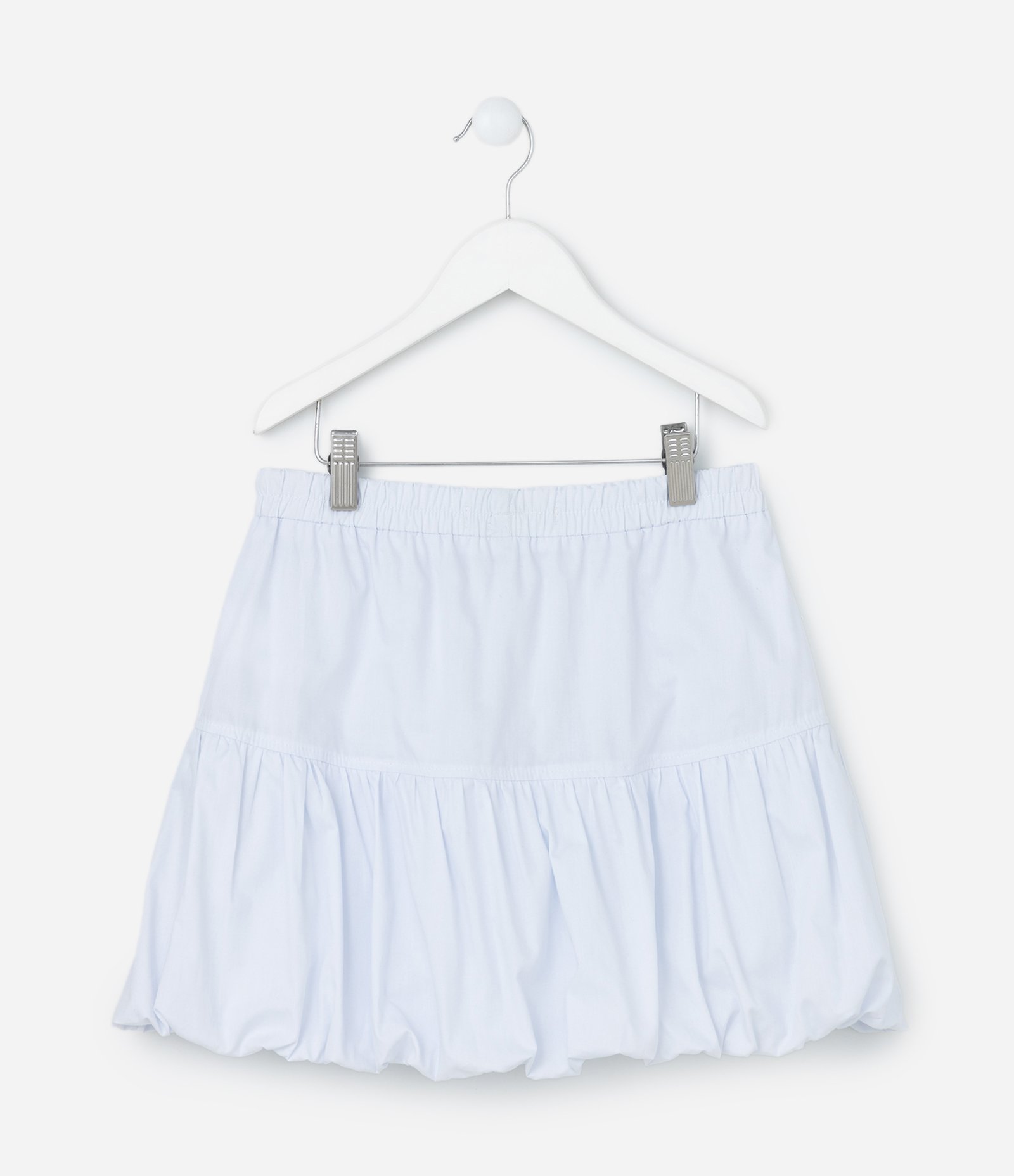 saia branca com babado infantil