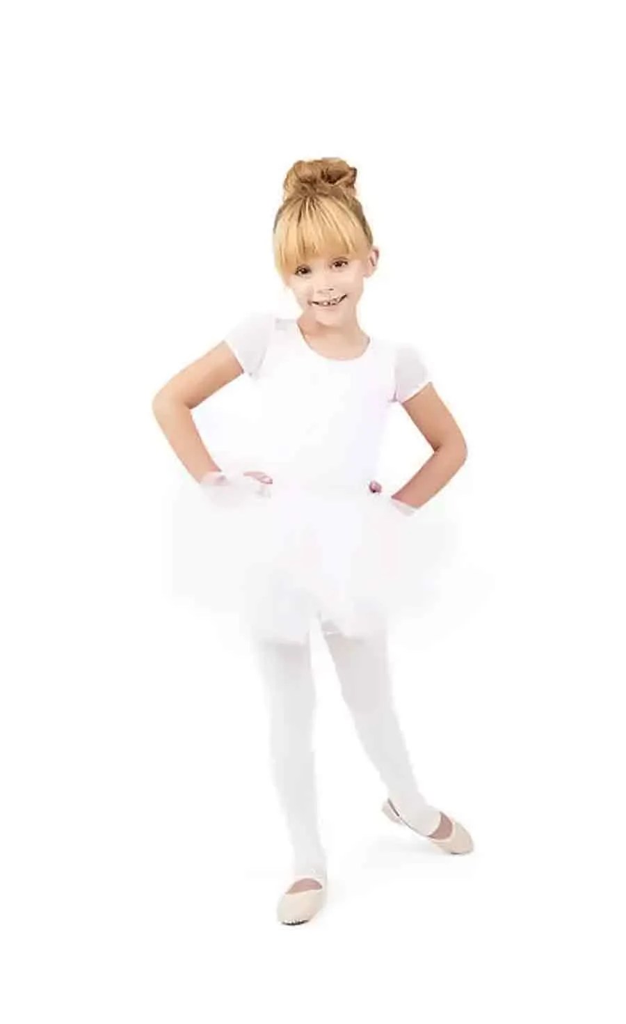 saia branca plissada infantil