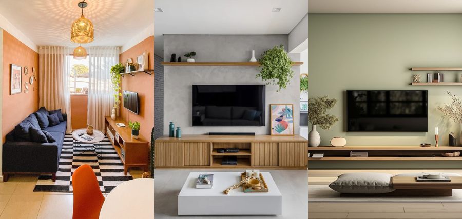 Sala de TV sem painel decoração