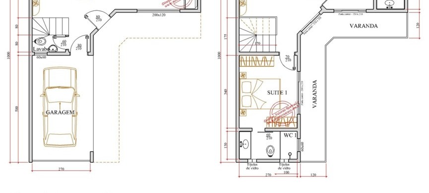 sobrado em L com 4 quartos